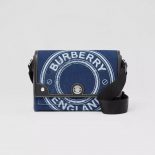 Burberry Women Logo Graphic Denim Note Crossbody Bag