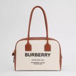 Burberry Women Medium Horseferry Print Cotton Canvas Half Cube Bag