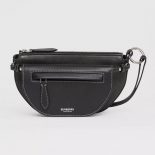 Burberry Women Mini Leather Double Olympia Bag-Black