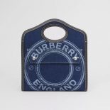 Burberry Women Mini Logo Graphic Denim and Leather Pocket Bag