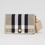 Burberry Women Small Check Canvas Crossbody Bag