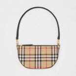 Burberry Women Vintage Check Cotton Olympia Pouch-Brown