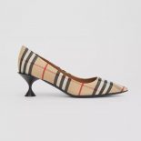 Burberry Women Vintage Check Cotton Pumps-Brown