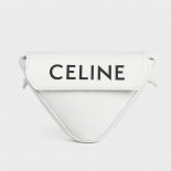 Celine Women Triangle Bag in Smooth Calfskin with Celine Print