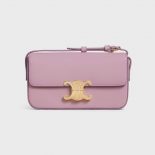 Celine Women Triomphe Shoulder Bag in Natural Calfskin-Purple