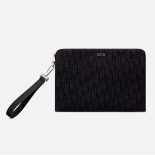 Dior Men Pouch Black Dior Oblique Jacquard