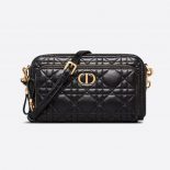 Dior Women Caro Double Pouch Black Supple Cannage Calfskin