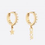 Dior Women Dio(r)evolution Earrings Gold-Finish Metal and White Resin Pearls