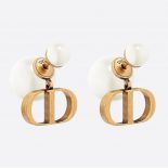 Dior Women Tribales Earrings Antique Gold-Finish Metal