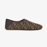 Fendi Unisex Signature Brown Fabric Slippers