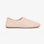 Fendi Unisex Signature Pink Nappa Leather Slippers