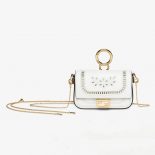 Fendi Women Nano Baguette Charm White Leather Charm