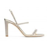 Jimmy Choo Women Meira 85 Platinum Lce Dusty Glitter Sandals