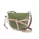 Loewe Women Small Gate Bag in Soft Calfskin-Green