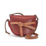 Loewe Women Small Gate Bag in Soft Calfskin-Maroon