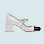 Miu Miu Women Patent Leather Pumps in 65 mm Heel-White