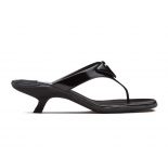 Prada Women Brushed Leather High-heeled Thong Sandals