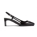 Prada Women Naplak Leather Slingbacks in 55 mm Heel-Black