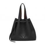 Prada Women Soft Leather Tote-Black