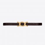 Saint Laurent YSL Women Chain-Buckle Belt in Crocodile-Embossed Shiny Leather