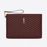 Saint Laurent YSL Women Monogram Tablet Pouch in Matelasse Leather