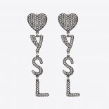 Saint Laurent YSL Women Opyum YSL Heart Earrings in Metal and Crystal