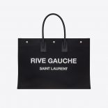 Saint Laurent YSL Women Rive Gauche Tote Bag in Linen and Leather