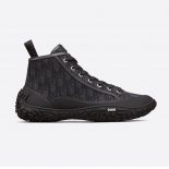 Dior Unisex B28 High-top Sneaker Black Dior Oblique Jacquard and Rubber