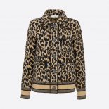 Dior Women Caro Jacket Beige Multicolor Mizza Technical Wool Knit