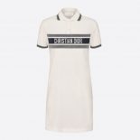 Dior Women Dioriviera Polo Shirt Dress White and Navy Blue Cotton Jersey