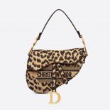 Dior Women Saddle Bag Beige Multicolor Mizza Embroidery