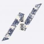 Dior Women Toile DE Jouy Mitzah Scarf Silk Twill-Blue