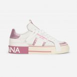 Dolce Gabbana D&G Women Calfskin 2Zero Custom Sneakers with Contrasting Details-Pink