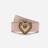 Dolce Gabbana D&G Women Devotion Belt in Lux Leather-Pink