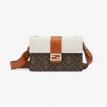 Fendi Men Baguette Pouch Brown Fabric Bag