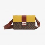 Fendi Men Baguette Pouch Yellow Fabric Bag