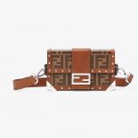 Fendi Men Baguette Trunk Mini Brown Fabric Bag