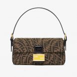 Fendi Women Baguette 1997 Brown Jacquard FF Vertigo Bag