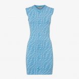 Fendi Women Dress Light Blue Viscose Dress