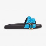 Fendi Women Vertigo Light Blue Satin Slides