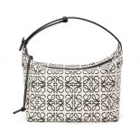 Loewe Women Cubi Bag in Anagram Jacquard and Calfskin