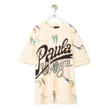 Loewe Women Parrot Print T-shirt in Cotton-Beige