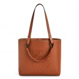 Loewe Women Small Anagram Tote in Classic Calfskin-Brown