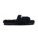 Prada Women Terry Cloth Slides-Black