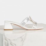 Roger Vivier Women Bikiviv Metal Buckle Mules in PVC-White