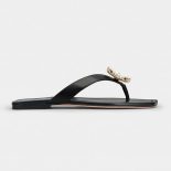 Roger Vivier Women Mini Broche Vivier Buckle Thong Mules in Leather-Black