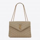 Saint Laurent YSL Women Loulou Medium in “Y” Quilted Linen