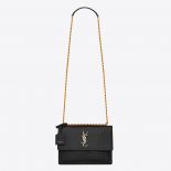 Saint Laurent YSL Women Sunset Medium in Crocodile-Embossed Shiny Leather