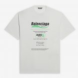 Balenciaga Women Dry Cleaning Boxy T-Shirt in White and Green Vintage Jersey