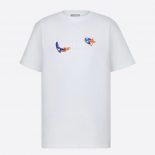 Dior Men Oversized Dior and Kenny Scharf T-shirt White Cotton Jersey